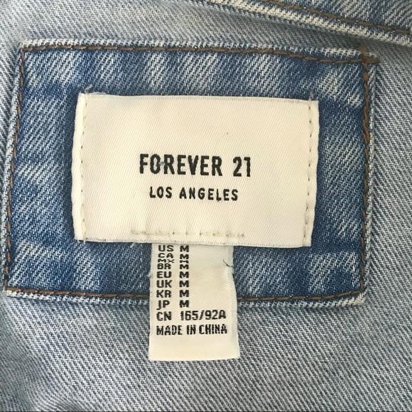 ‼️SOLD‼️ DISTRESSED DENIM JACKET, FOREVER 21 - Picture 3 of 5